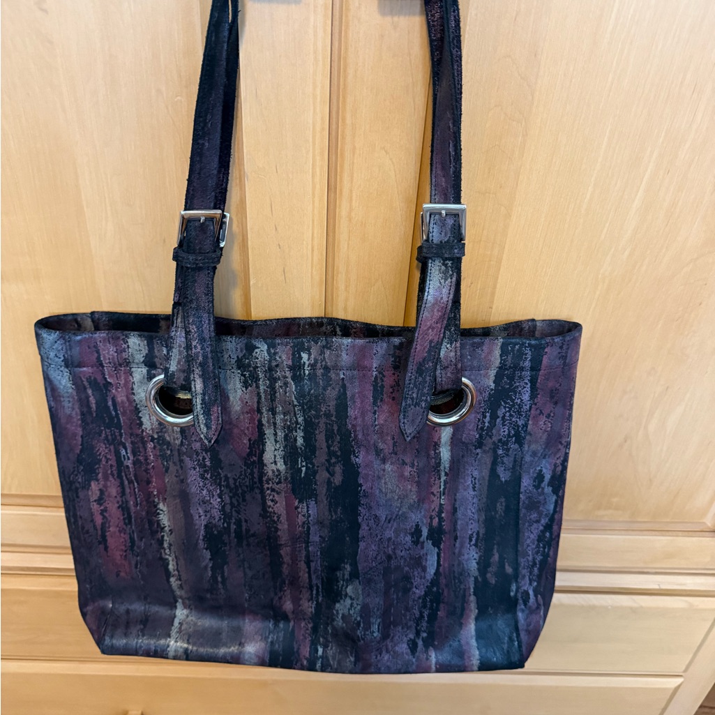 Cofi Women's Tote Bag In Black & Plum